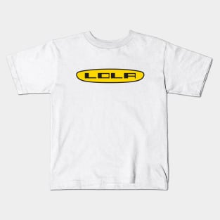 Lola Racing cars 1960's logo - black print Kids T-Shirt